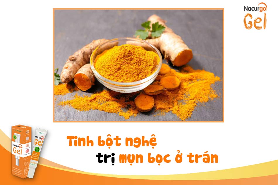 Tinh bột nghệ trị mụn bọc ở trán