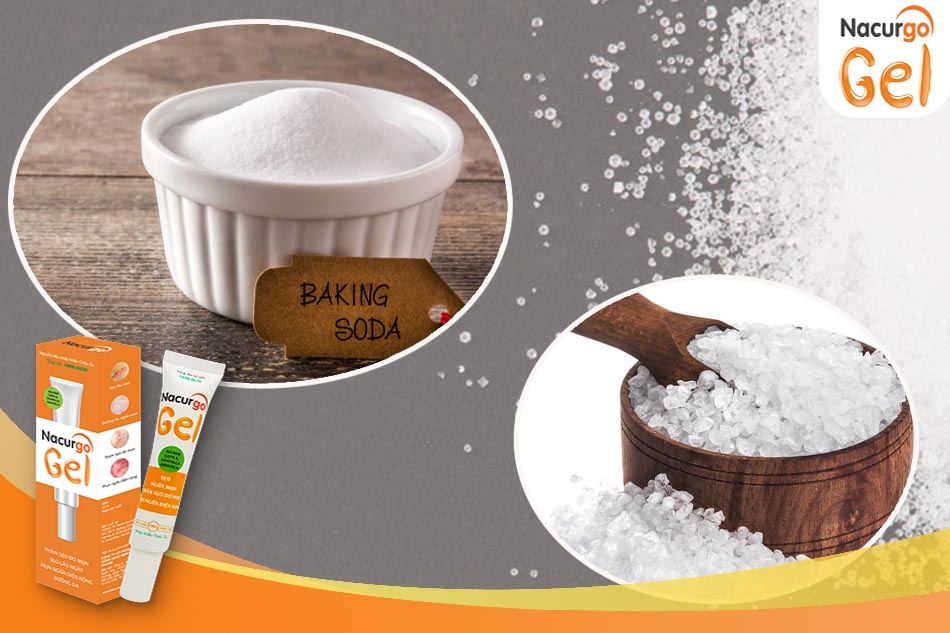 Baking soda với muối trị mụn tại nhà 