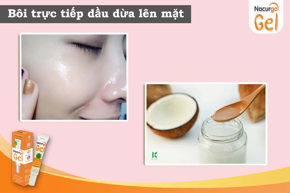 Bôi trực tiếp dầu dừa lên mặt