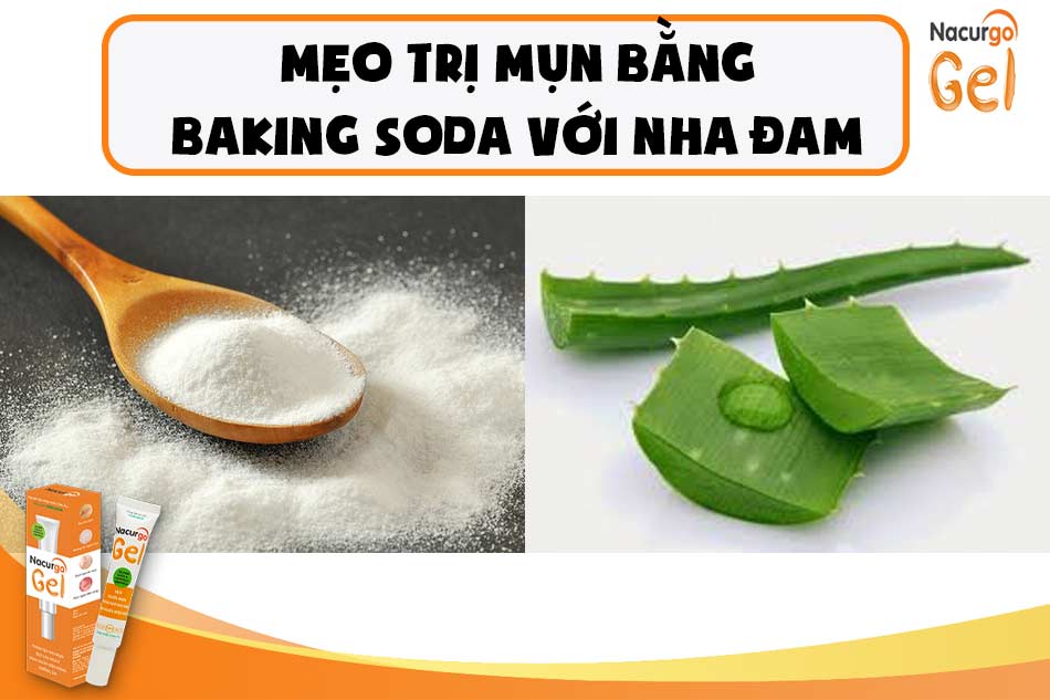 Công thức trị mụn bằng Baking soda và nha đam