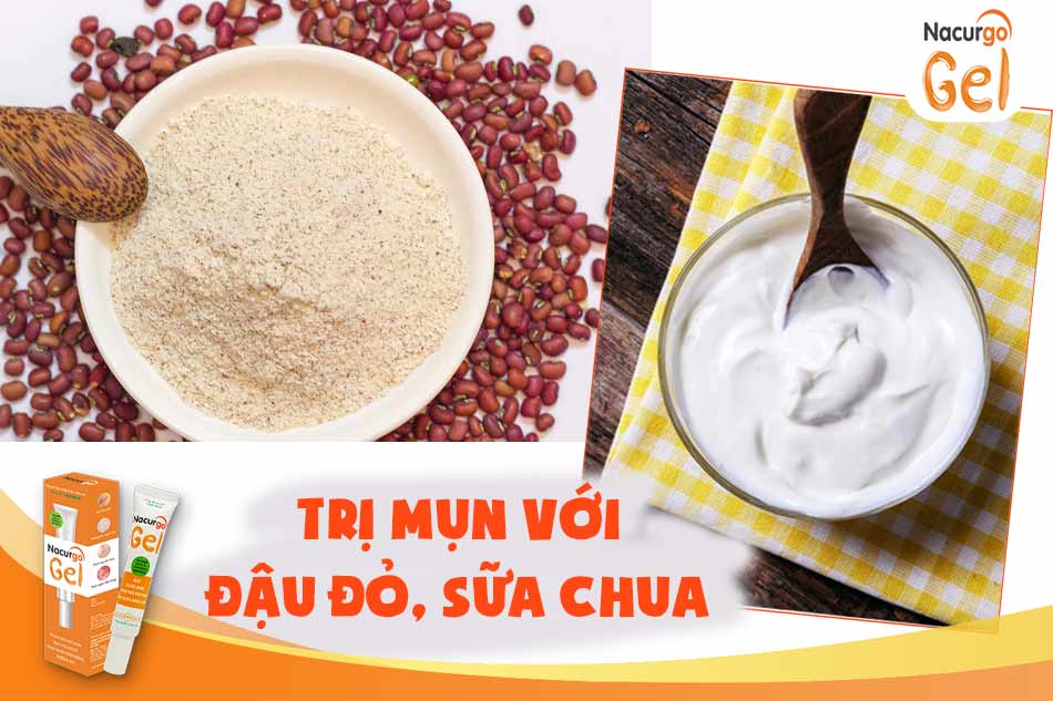 Trị mụn trứng cá bằng đậu đỏ và sữa chua