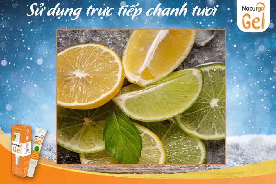 Dùng chanh tươi trị mụn trực tiếp