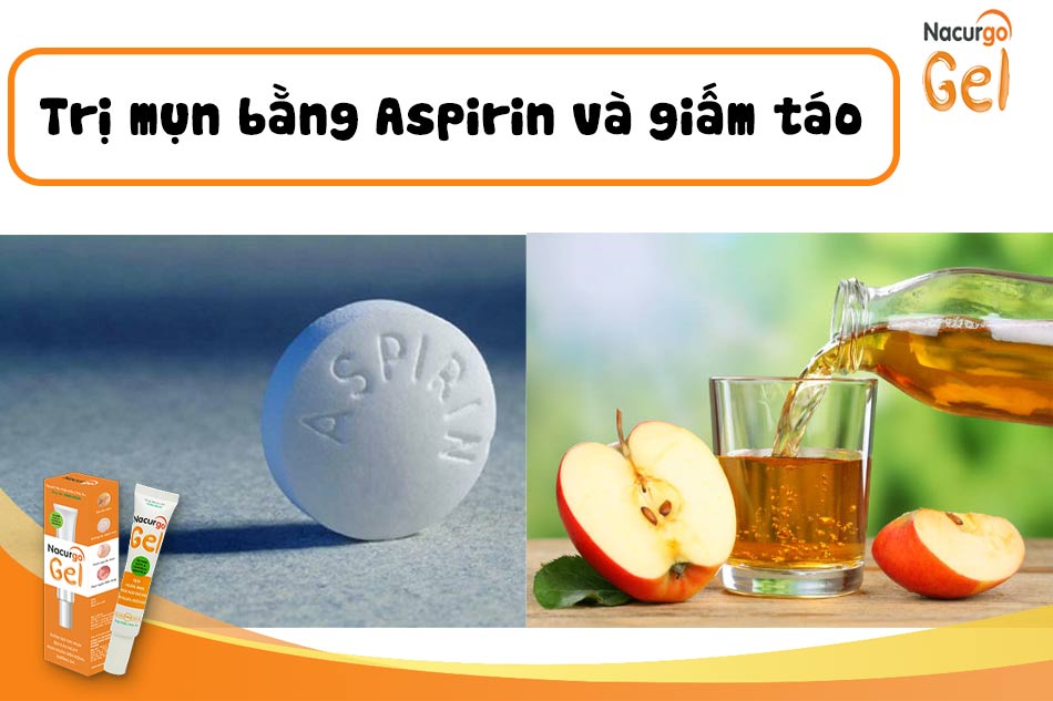 Trị mụn sưng đỏ với Aspirin và giấm táo