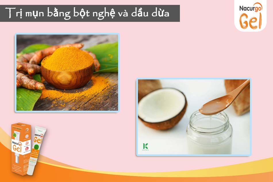 Dầu dừa kết hợp cùng tinh bột nghệ