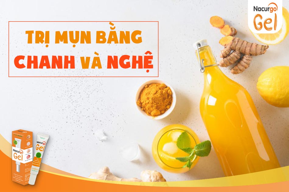 Trị mụn bằng nước cốt chanh và nghệ