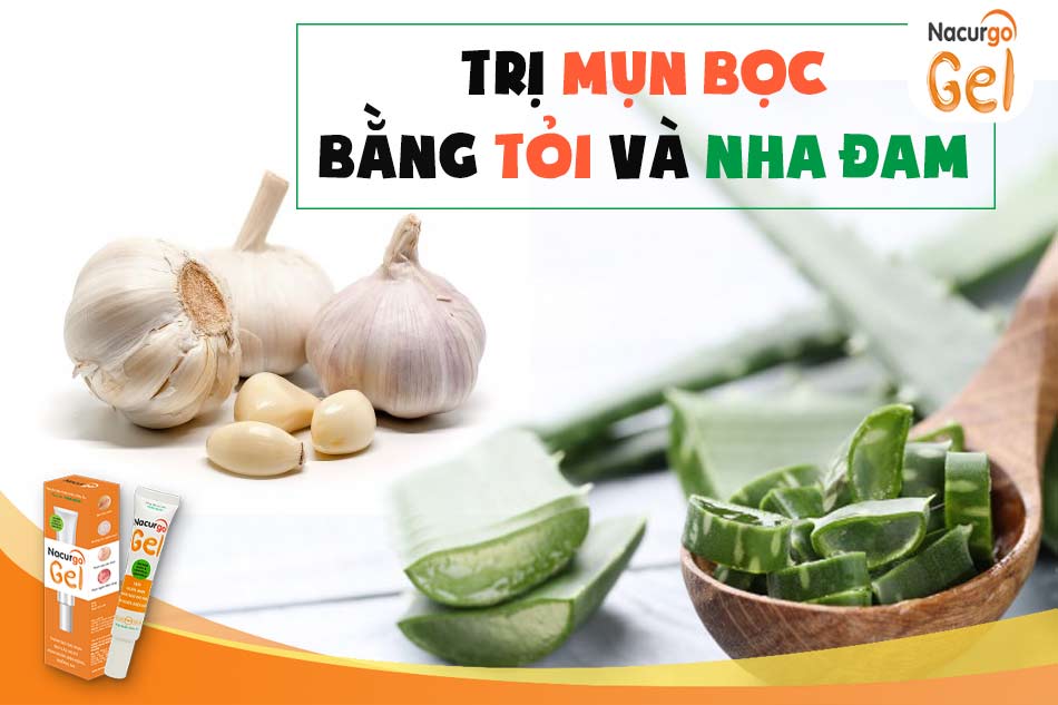 Trị mụn bọc bằng tỏi và nha đam