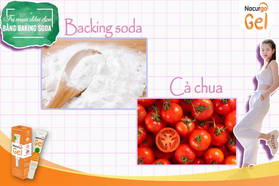 Cà chua kết hợp với Backing Soda cũng là phương án được nhiều người sử dụng